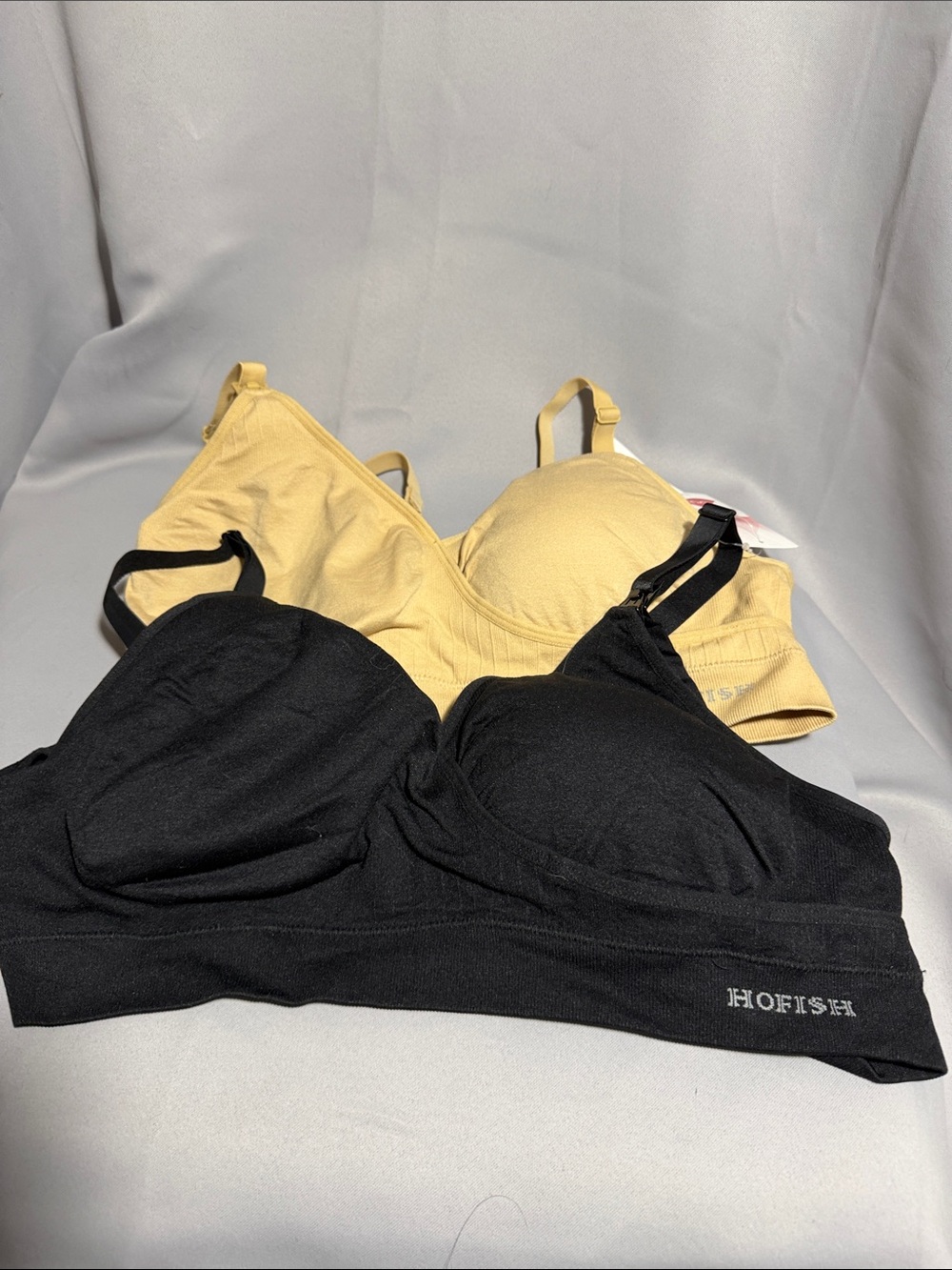HOFISH Wireless Comfort Bra Duo in Black and Cream